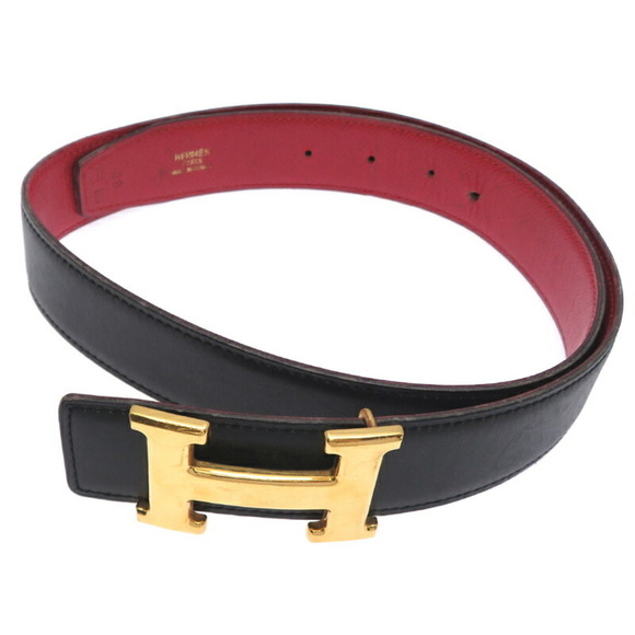 HERMES Black Leather Belt - Picture 1 of 5